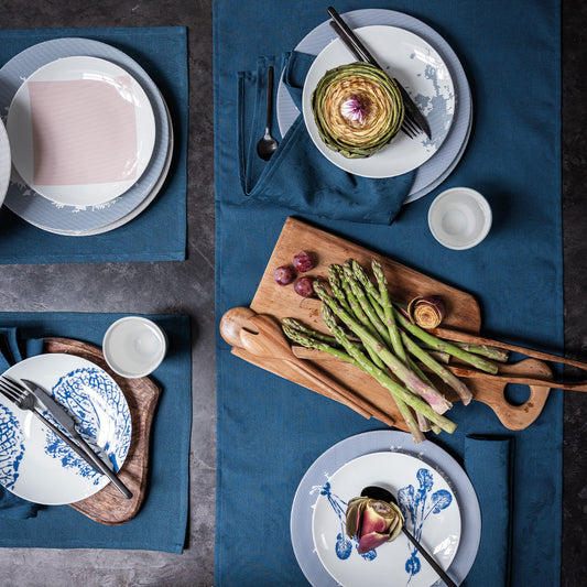 NEW! Vegetal Mood Blue Coated Tablecloth