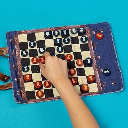 Traveling Chess & Checkers Set: Roll-Up Game