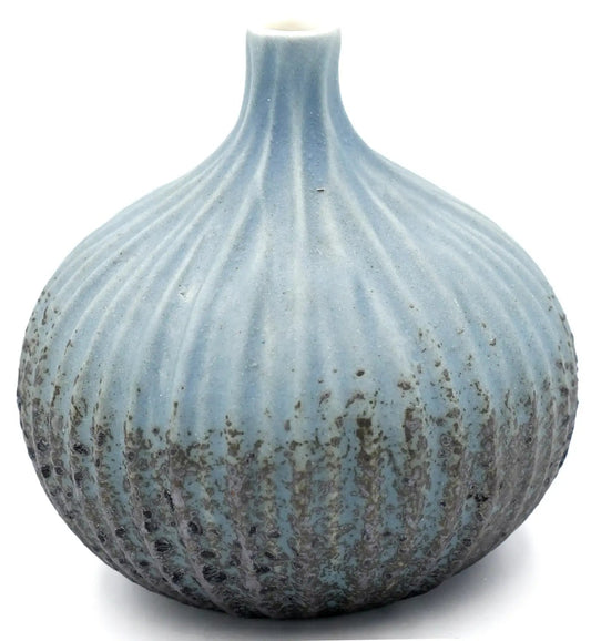 Congo Blue Texture  Porcelain Bud Vase