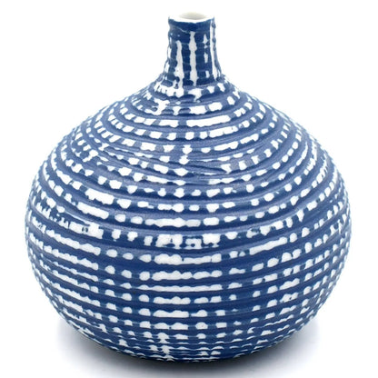 Congo Weave Blue & White Porcelain Bud Vase