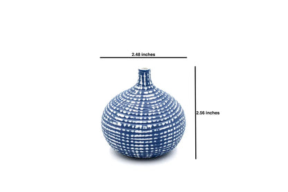 Congo Weave Blue & White Porcelain Bud Vase