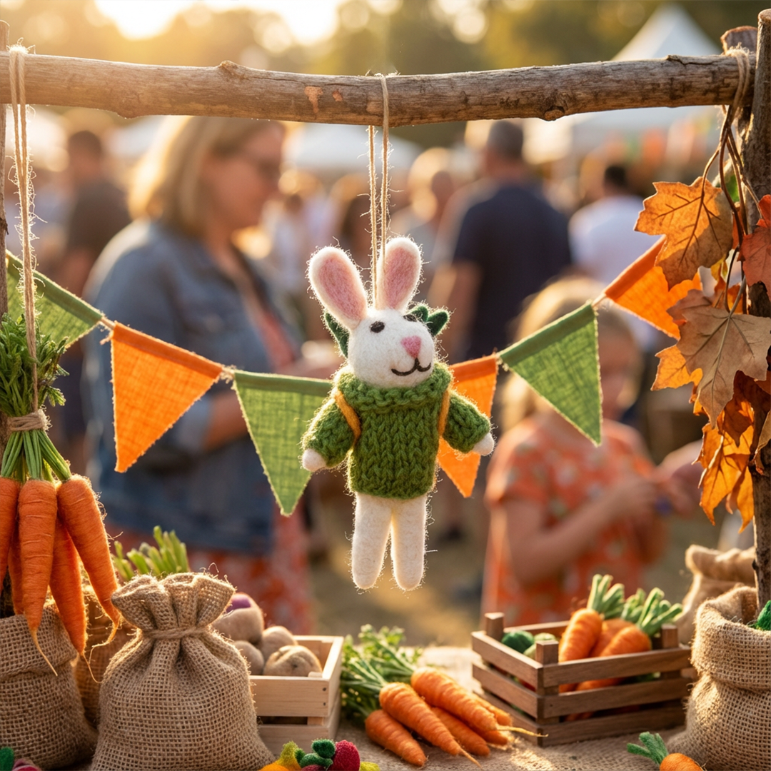 Handmade Felt Ronnie the Rabbit Easter Decoration - r. h. ballard shop & gallery