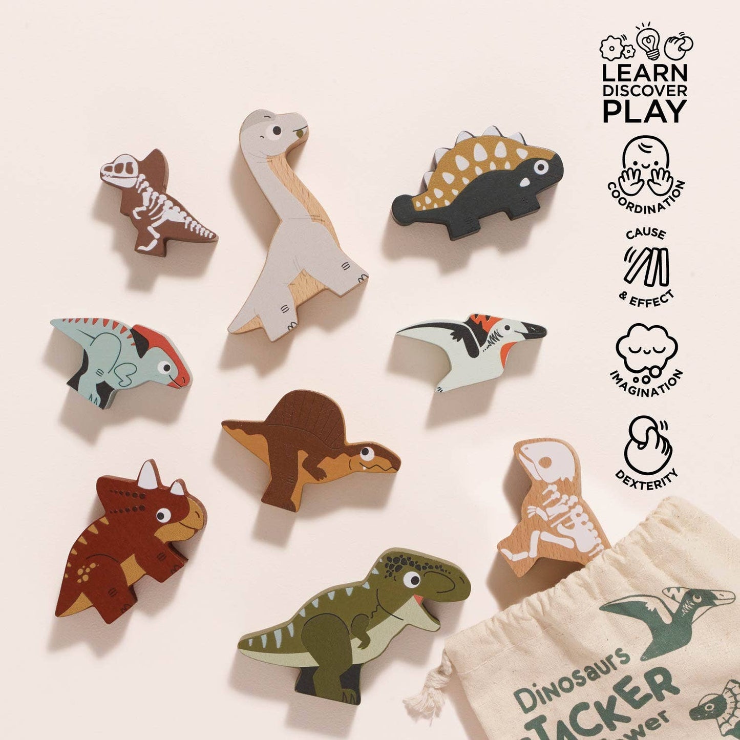 Stacking Dinosaurs with Bag - r. h. ballard shop & gallery