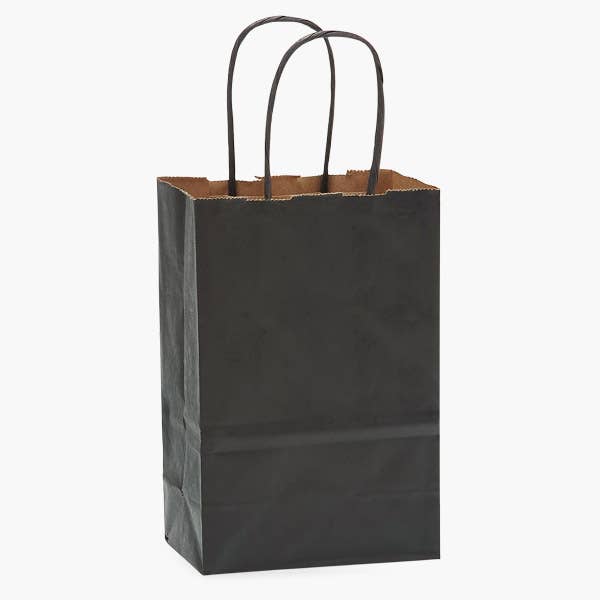 Recycled Kraft Color Paper Retail Shopping Bags: Black / 100 Pack / Rose 5.5x3.25x8.375" - r. h. ballard shop & gallery