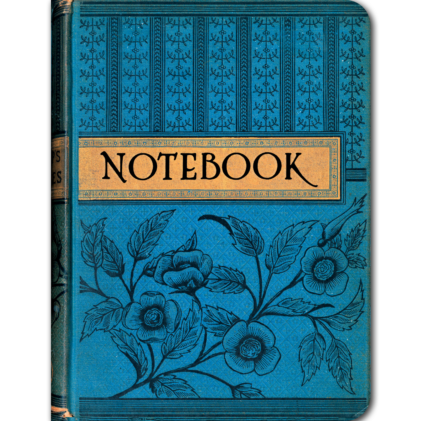 Notebook with Blue Flower - Vintage Book Cover Notebook - r. h. ballard shop & gallery