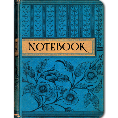 Notebook with Blue Flower - Vintage Book Cover Notebook - r. h. ballard shop & gallery