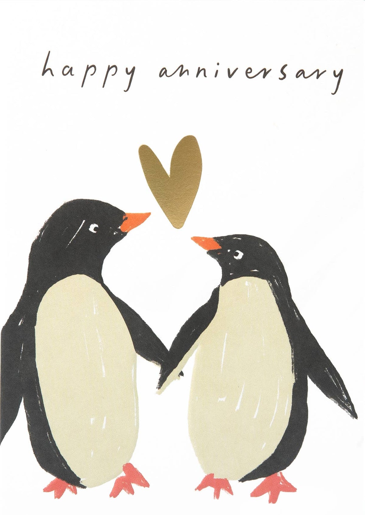 ANNIVERSARY HEART PENGUINS GREETING CARD CAROLINE GARDNER - r. h. ballard shop & gallery