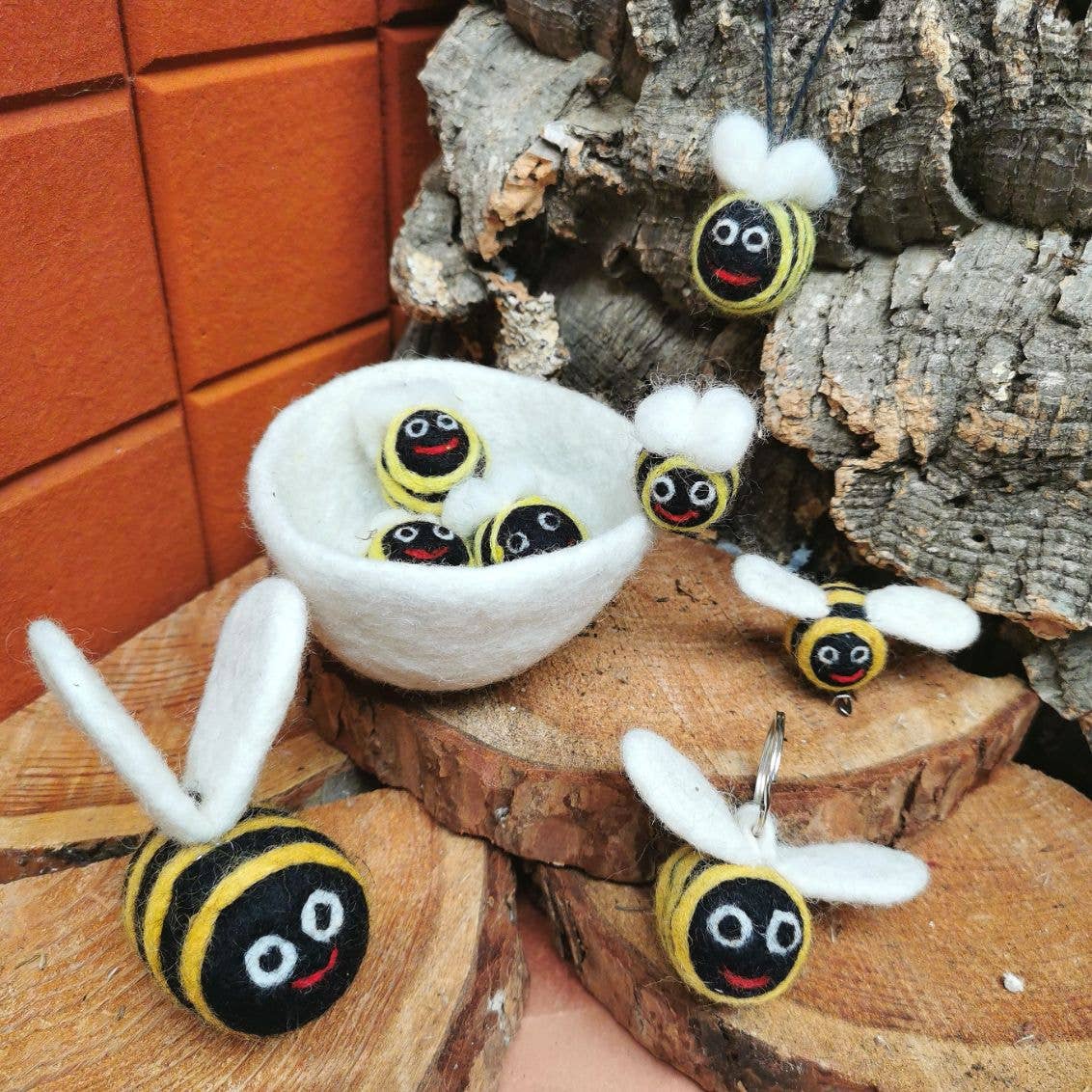 Big Bumblebee Hanging Needle Felt Ornament