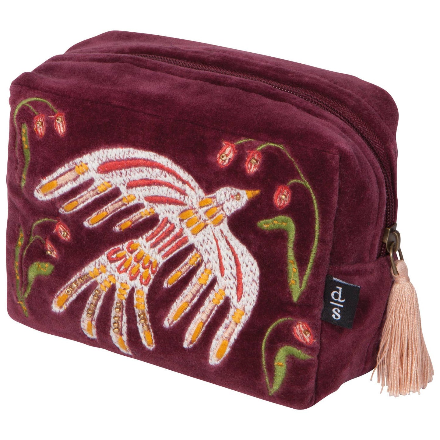 Plume Bird Embroidered Pouch