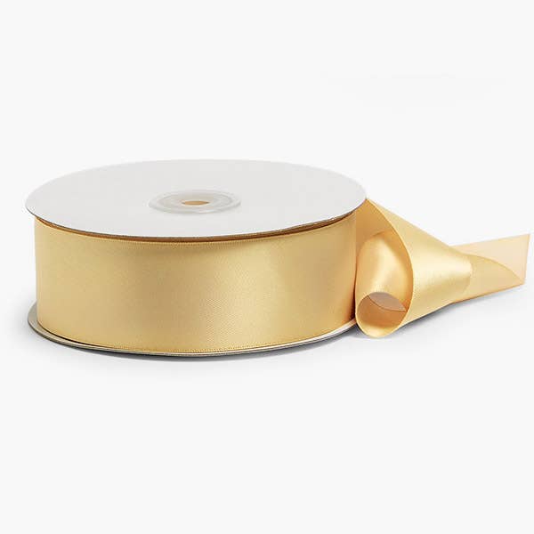 Double Face Satin Gift Packaging Ribbon: Gold Double / 1 Pack / 1-1/2"x50 yards