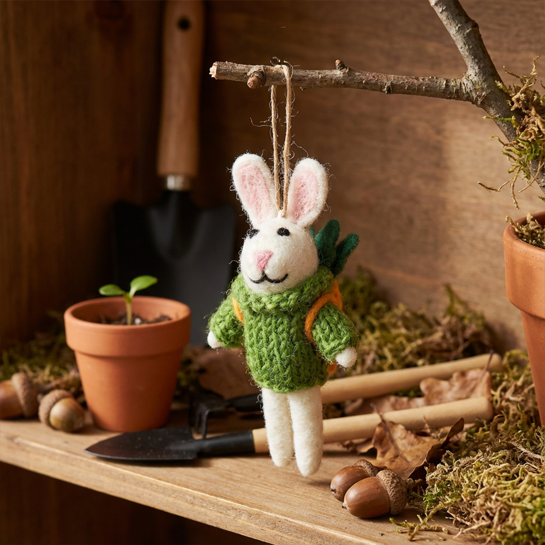 Handmade Felt Ronnie the Rabbit Easter Decoration - r. h. ballard shop & gallery