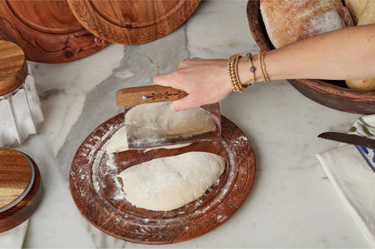Bench Scraper for Dough, Wood Handle