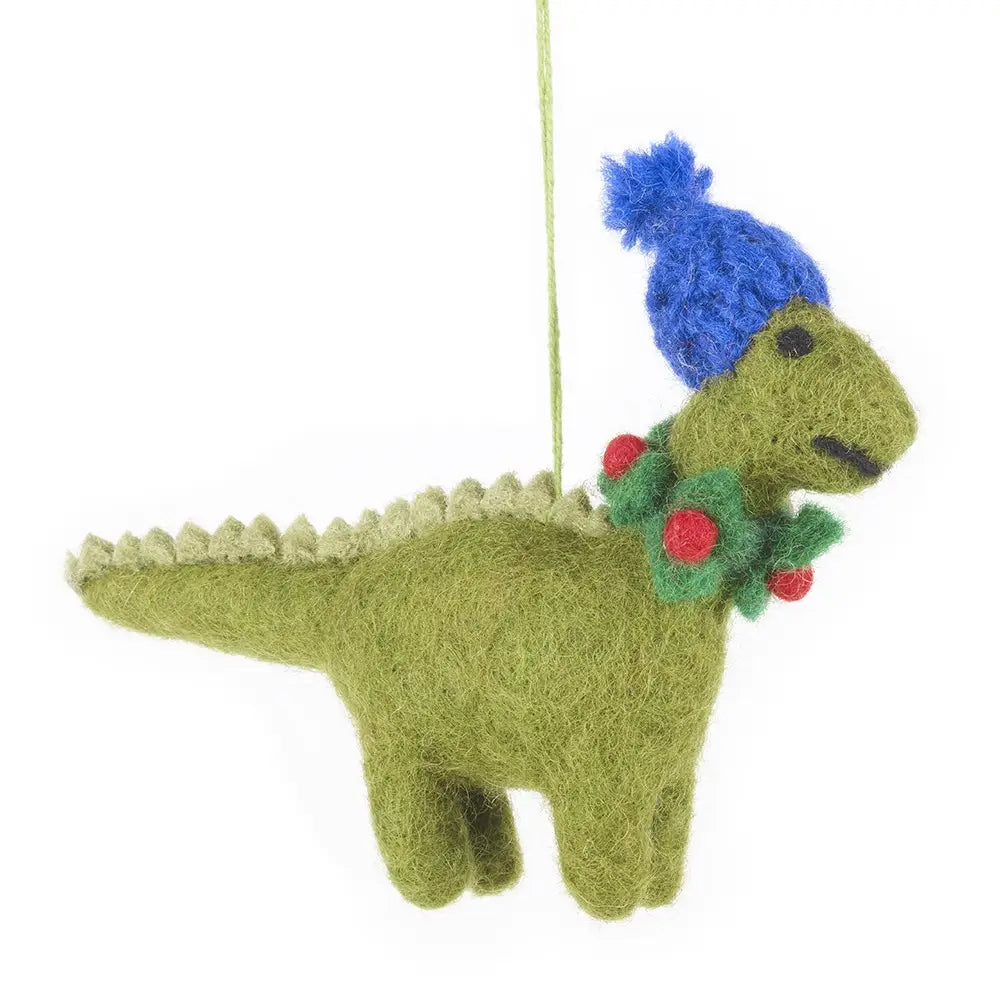 Handmade Cozy Dinosaur Felt Ornament