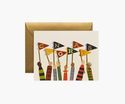 Congrats Pennants Card - r. h. ballard shop & gallery