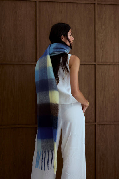 The Reykjavik Scarf - 100% Recycled - Blue Yellow