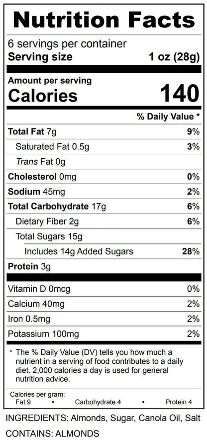 Toffee Praline Almonds | Gourmet Candied Nuts Gift | 6oz Box - r. h. ballard shop & gallery