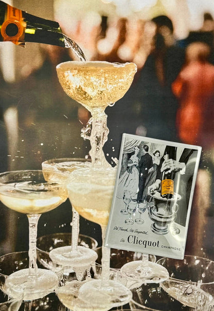 It's Clicquot Champagne Decoupage Glass Tray: 4"X 6" - r. h. ballard shop & gallery