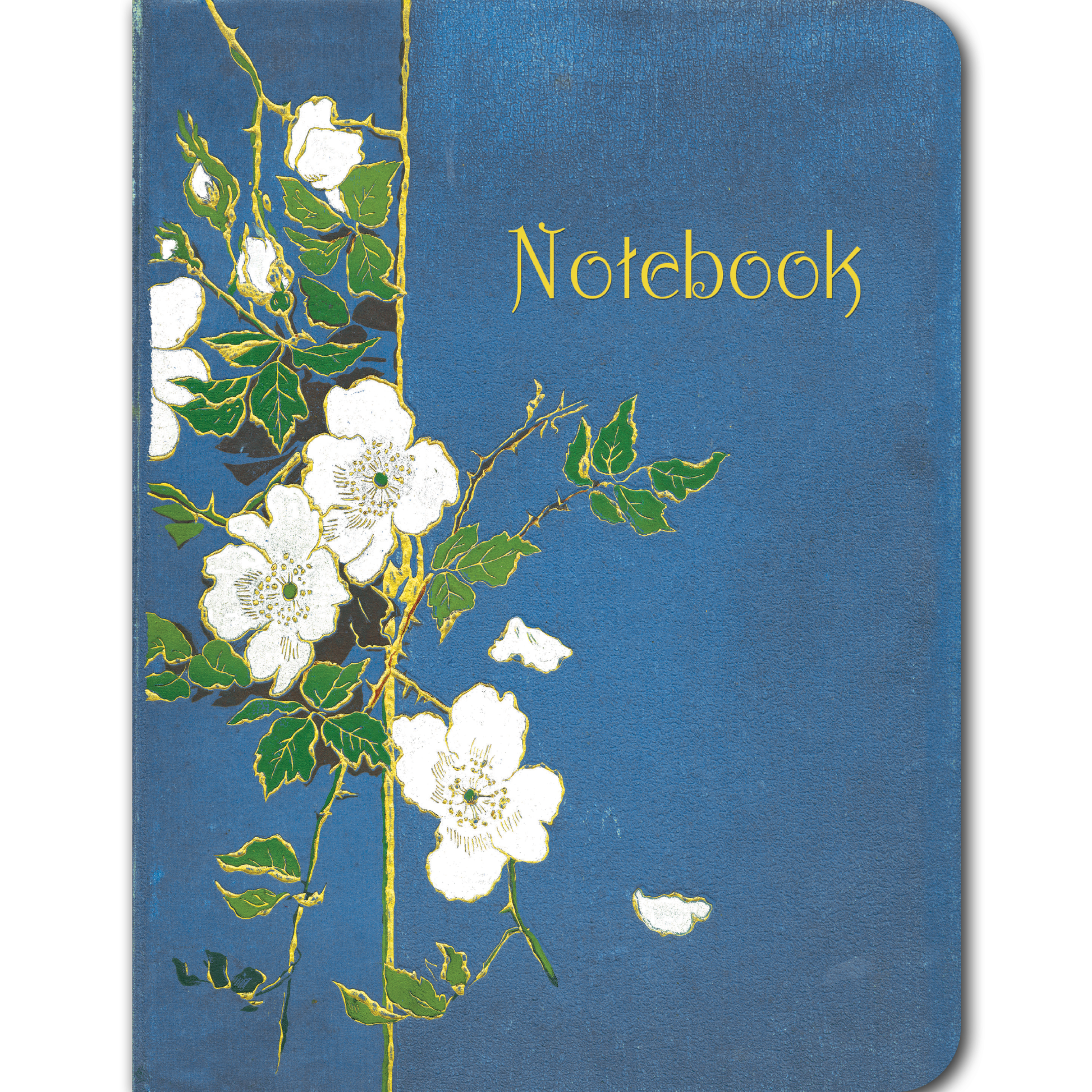 White Roses on Blue - Vintage Book Cover Notebook - r. h. ballard shop & gallery