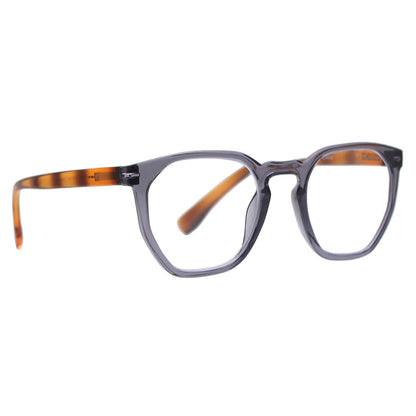 KASS | Transparent Grey| Brown Temples | Blue Light: 1.50
