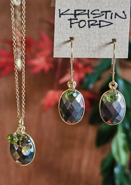Pyrite, Peridot, Opal & Cat's Eye Necklace