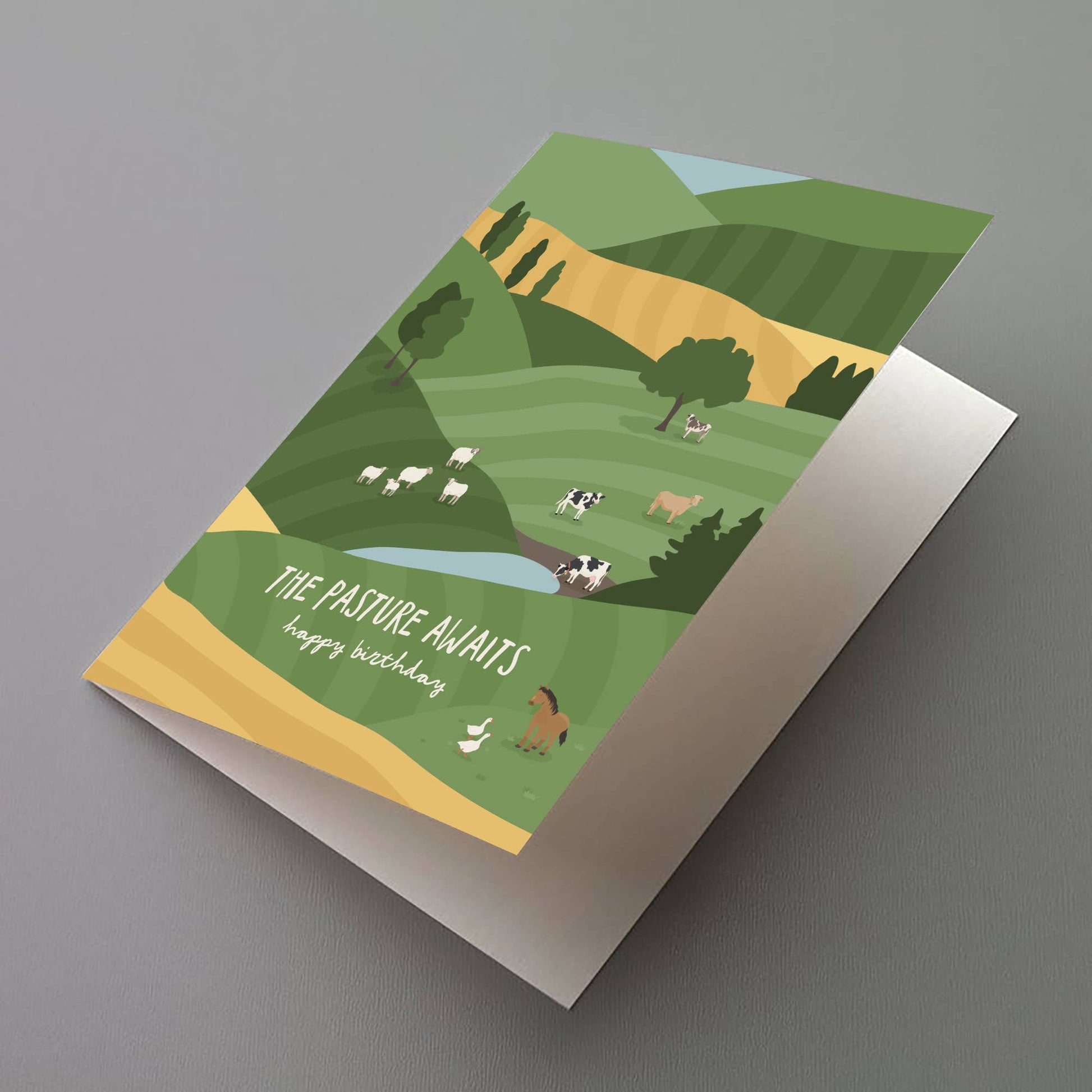 The Pasture Awaits - Funny Birthday Card - Deadpan Humor - r. h. ballard shop & gallery