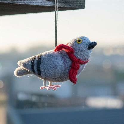 Handmade Pigeon with a Scarf Hanging Bird Decoration - r. h. ballard shop & gallery