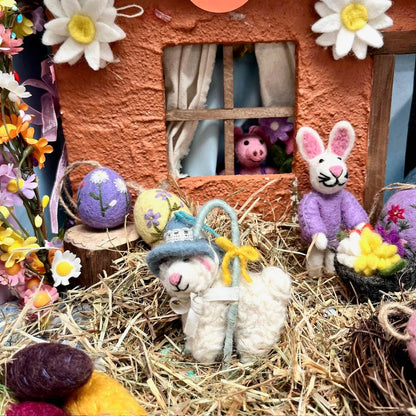 Handmade Felt Little Bo Sheep Easter Hanging Decoration