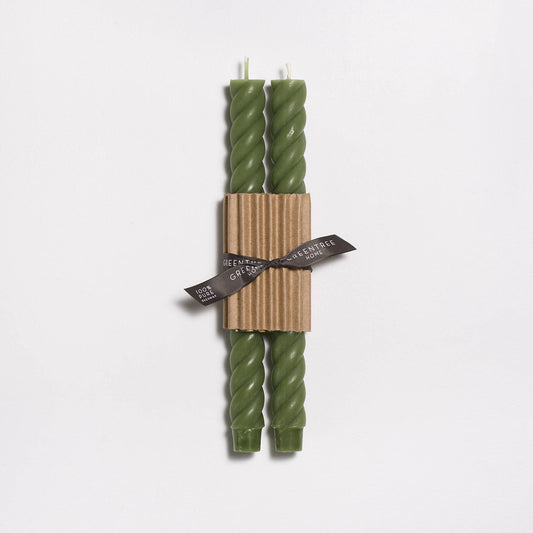 Sage Beeswax Rope Taper, 10", Set of 2
