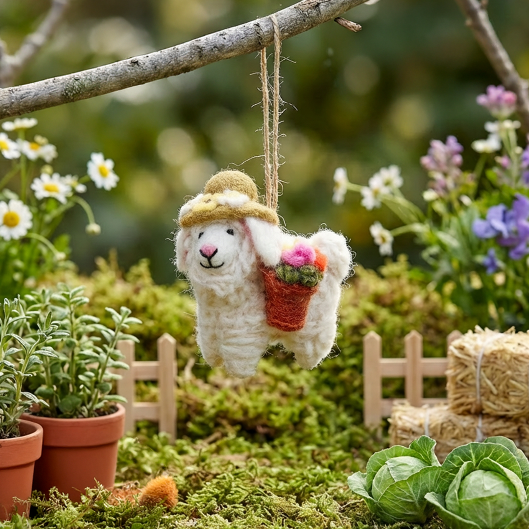 Handmade Felt Sofia the Spring Sheep Easter Decoration - r. h. ballard shop & gallery