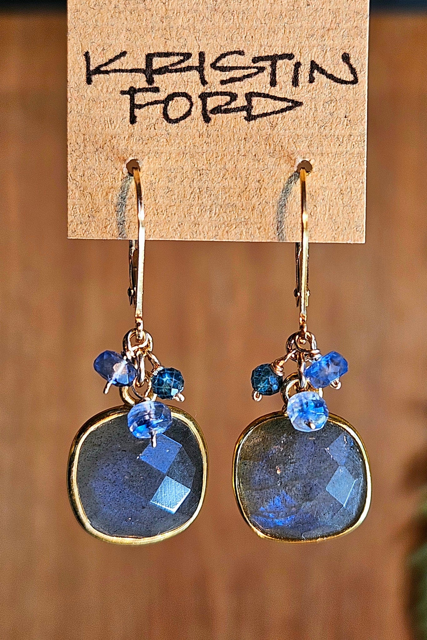 Labradorite, Blue Kyanite & London Blue Topaz Earrings