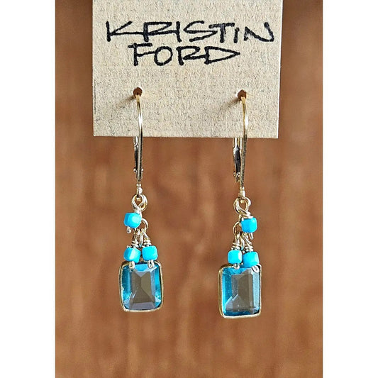 Blue Topaz and Turquoise Earrings