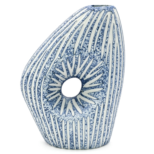 SPEZIA Blue & White Stripe M-Porcelain Bud Vase