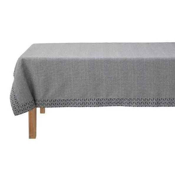 Empreintes Pois - Blue Tablecloth, Cotton, 59" x 59"