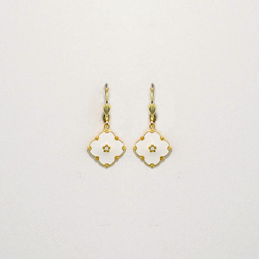 Emilia Enamel Earring: White - r. h. ballard shop & gallery