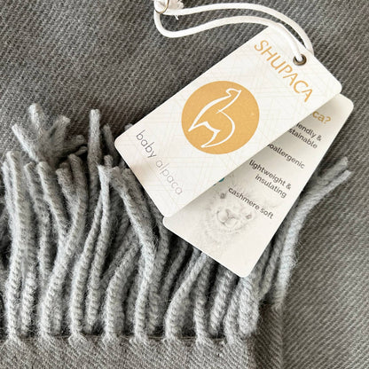 100% Baby Alpaca Wrap/Throw- Iron Ore - r. h. ballard shop & gallery