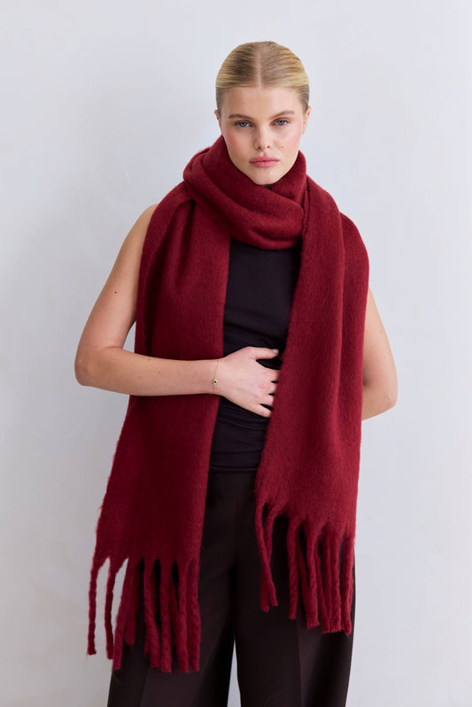 The Reykjavik Scarf - 100% Recycled - Burgundy - r. h. ballard shop & gallery