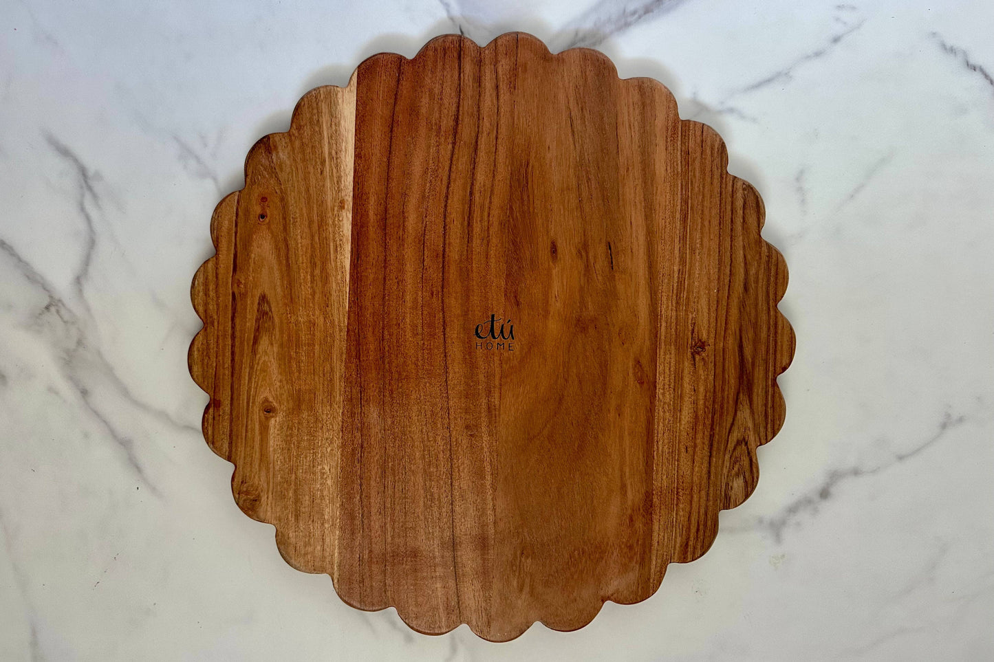 Scalloped Cutting Board and Charger, 15in Round