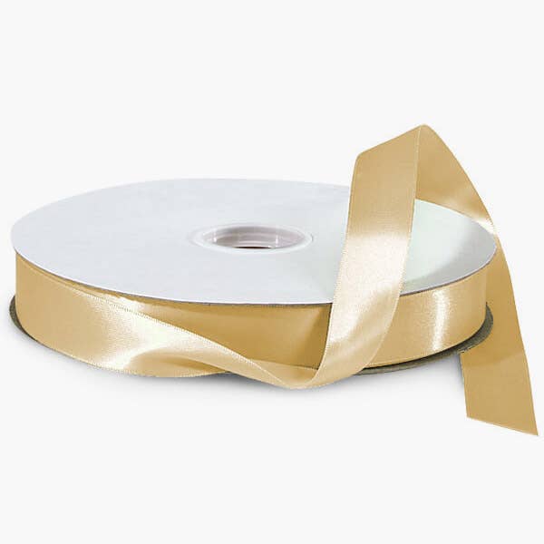 Double Face Satin Gift Packaging Ribbon: Gold Double / 1 Pack / 7/8"x100 yards