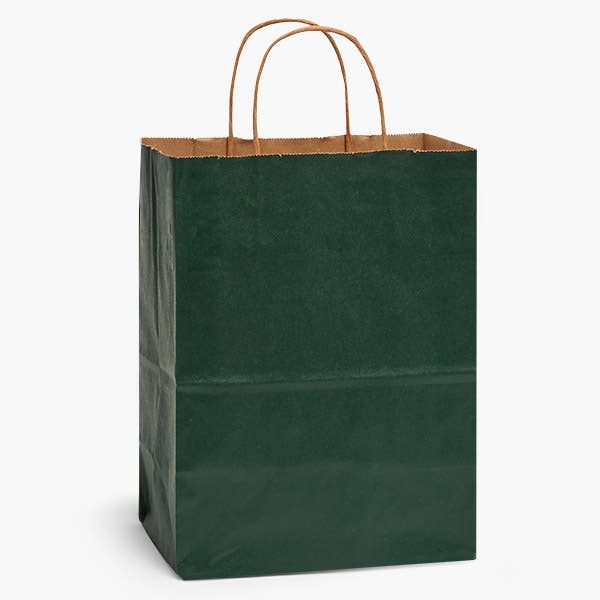 Recycled Kraft Color Paper Retail Shopping Bags: Black / 100 Pack / Cub 8x4.75x10.5" - r. h. ballard shop & gallery
