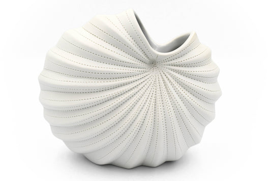 PALM S White -Handcrafted Porcelain Vase