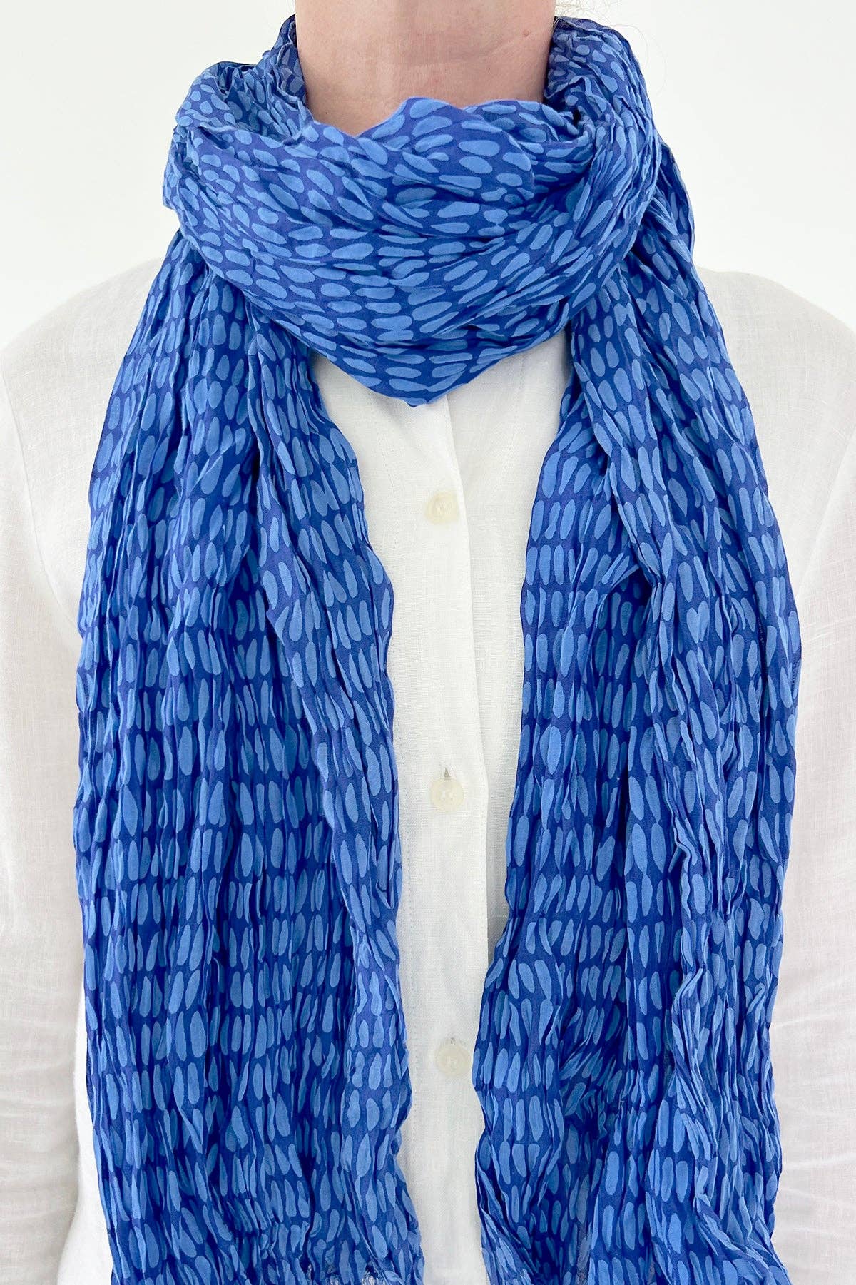 Blue Pod Cotton Scarf - r. h. ballard shop & gallery
