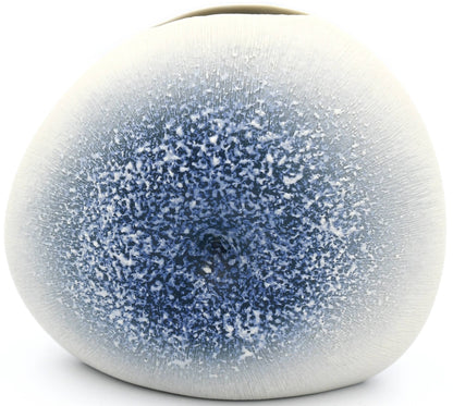 DIVA ROUND S-BLUE Handcrafted Porcelain Bud Vase