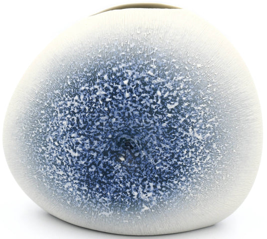 DIVA ROUND S-BLUE Handcrafted Porcelain Bud Vase