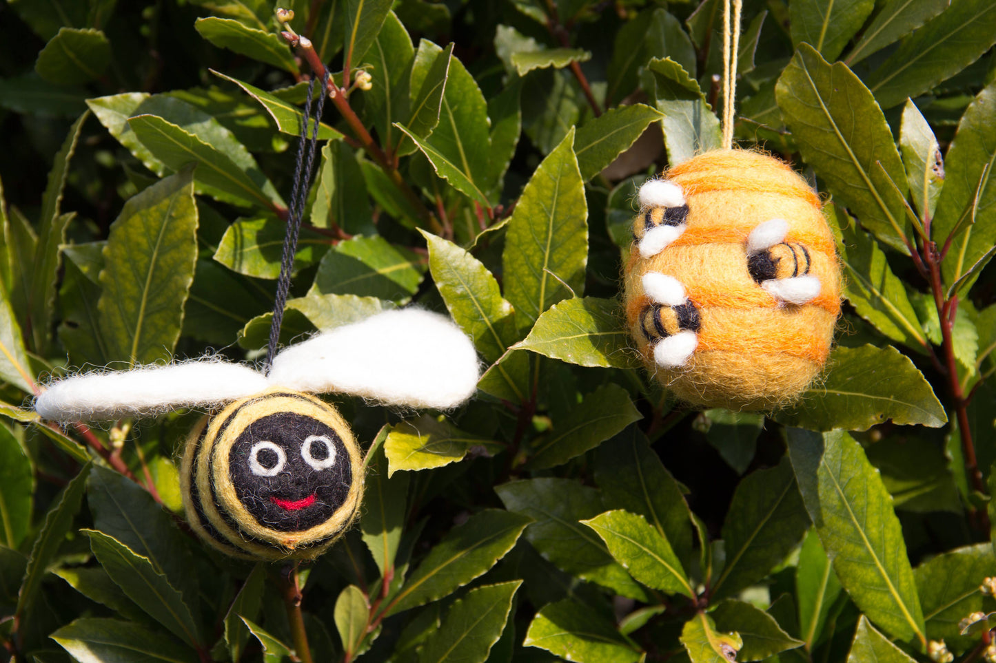 Big Bumblebee Hanging Needle Felt Ornament