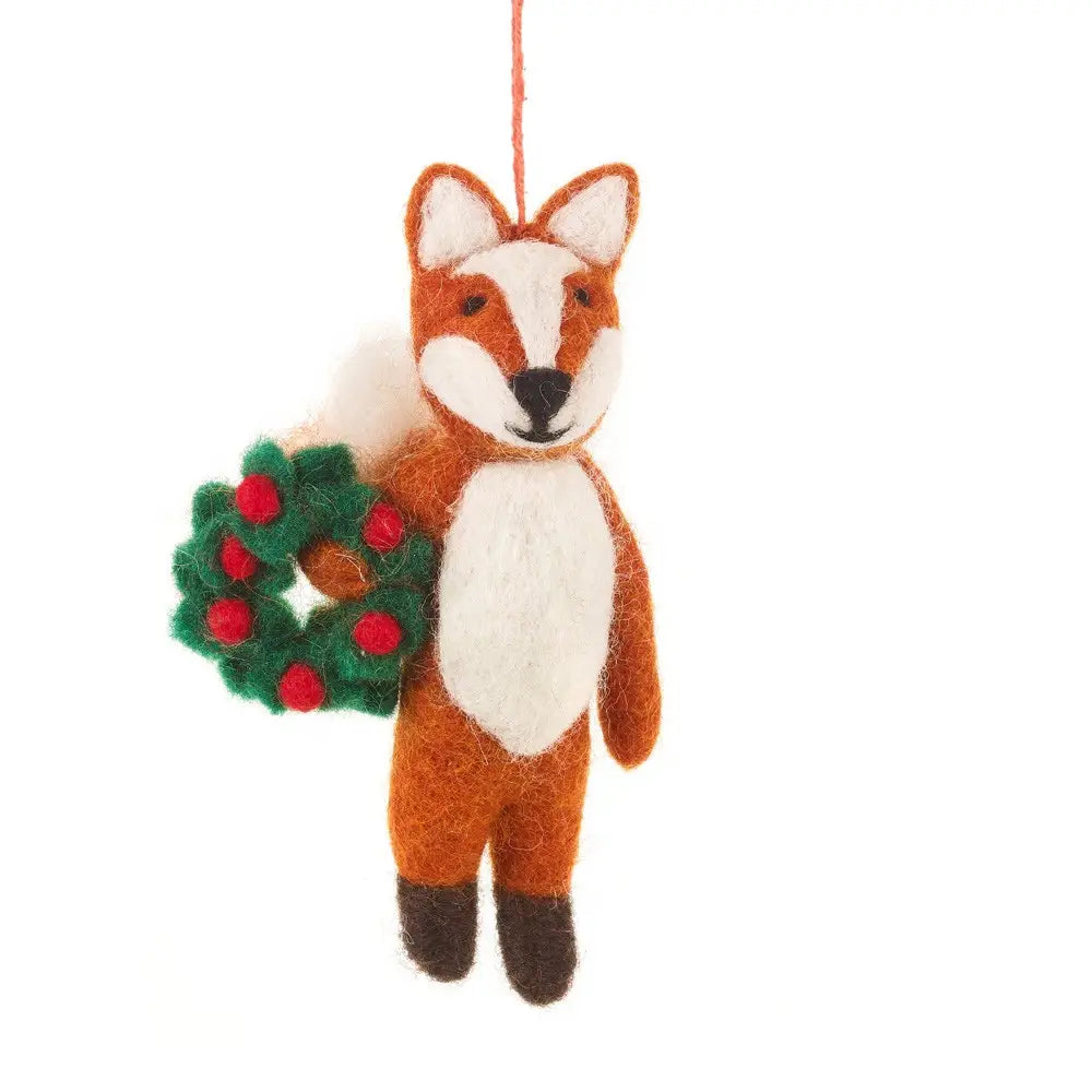 Handmade Finely Fox Felt Ornament