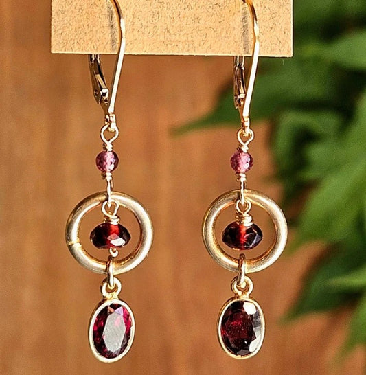 Garnet and Rhodolite Earrings