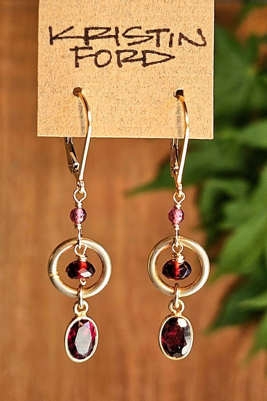 Garnet and Rhodolite Earrings