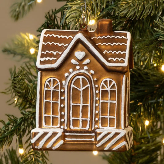Gingerbread House Glass Ornament