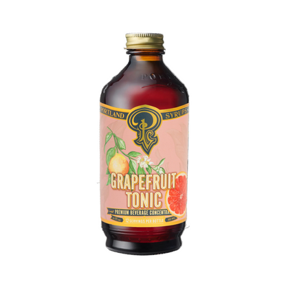 Bottle of Portland Syrup Company Grapefruit Tonic on a white background