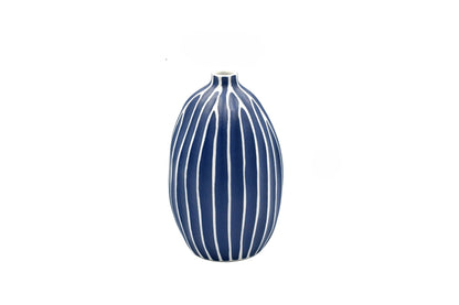 GUGU Blue and White Stripe L Bud Vase - r. h. ballard shop & gallery